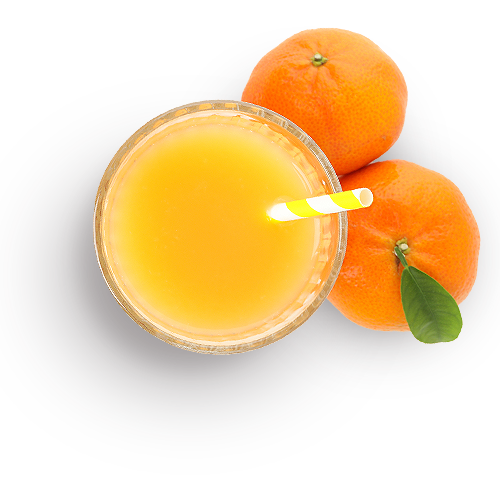 Glass of juice with oranges